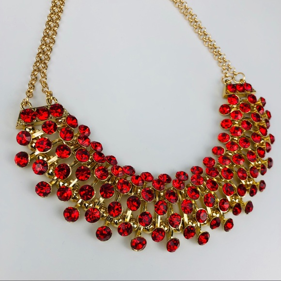 🆕 Ruby Statement Necklace Set - Picture 4 of 12